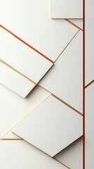 Poster - An elegant geometric pattern in crimson and gold, with a clean white background perfect for showcasing text.