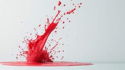 Poster - A dynamic burst of vibrant red ink, highlighted with gentle shading against a pristine white background for text.