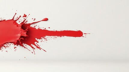 Poster - Dynamic splash of vibrant red ink, with soft shadowing on a pure white backdrop for text.