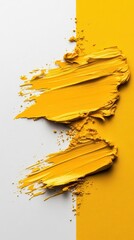 Poster - Diagonal sweep of golden paint strokes on a minimalist white background, with a blank area available for adding text.