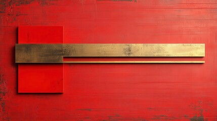 Poster - The design showcases a bold red stripe with a metallic gold border, accented by a clean white copy space frame.