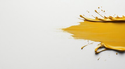 Poster - Abstract gold calligraphy strokes flow gracefully on a clean white backdrop, leaving ample space for text placement.