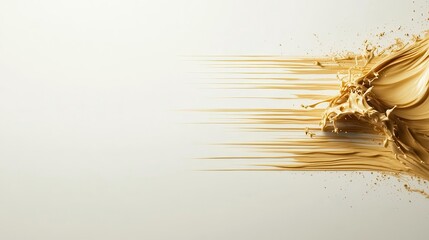 Poster - Abstract gold calligraphy strokes flowing elegantly, clean white background with room for text placement.