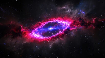 Poster - A vibrant cosmic scene showcasing a nebula with swirling colors and stars.