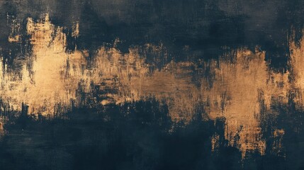 Poster - Abstract artwork featuring a textured blend of dark colors and metallic gold accents.