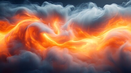 Wall Mural - Abstract smoke swirling orange fire black high resolution hd image