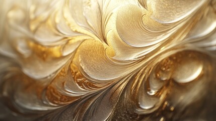 Poster - Abstract golden swirling patterns resembling intricate textures and designs.
