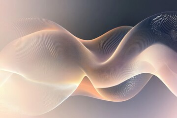 Poster - Elegant Flowing Waves of Light and Color Representing Digital Connectivity and Ethereal Motion in a Soft Abstract Design for Modern Aesthetics