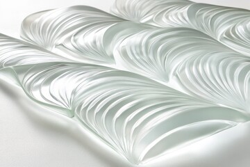 Poster - Elegant Frosted Glass Texture with Flowing Waves and Curved Patterns for Artistic and Modern Design Projects, Ideal for Backgrounds and Abstract Illustrations