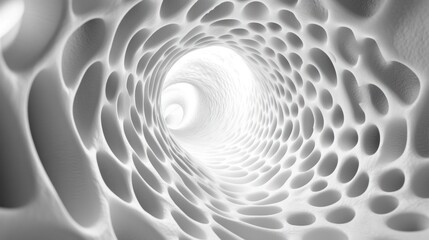 Poster - Abstract representation of a tunnel with smooth, rounded shapes and a light gradient.