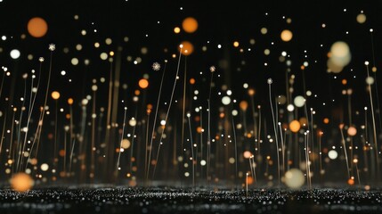 Leinwandbilder - Abstract representation of floating particles in a dark environment, creating a mesmerizing effect.