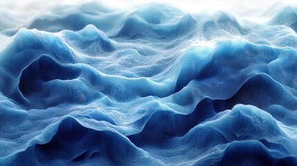 Aufkleber - Abstract representation of ocean waves in shades of blue, conveying fluid motion and depth.
