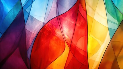 Leinwandbilder - Abstract stained glass artwork featuring vibrant colors and flowing shapes.