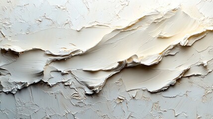 Poster - Abstract textured surface with layered cream tones resembling a natural formation.