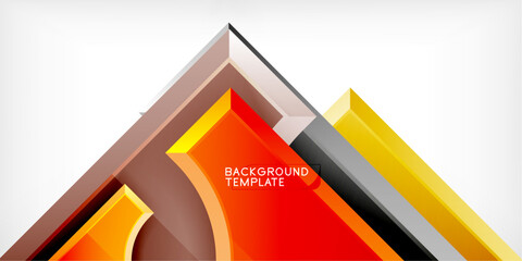 Aufkleber - Square, arrow shapes with round elements Vector Illustration For Wallpaper, Banner, Background, Card, Book Illustration, landing page