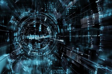 Abstract digital technology concept. Futuristic data stream.