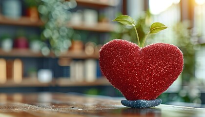 Canvas Print - heart in a glass vase