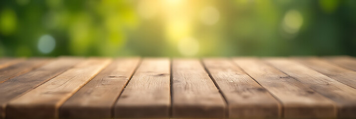 Poster - The selective focus is on a wooden table top with a beautiful texture and material as a backdrop for product ads._00001_