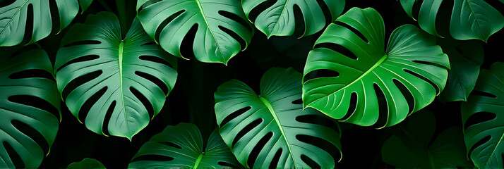 Aufkleber - tera leaves blend seamlessly into a tropical botanical setting, evoking a sense of lush exotic beauty and vibrant natural surroundings instantly._00002_