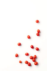 Aufkleber - Scattered cherry tomatoes create a minimalist and visually striking pattern against a simple white background in these design concepts._00002_