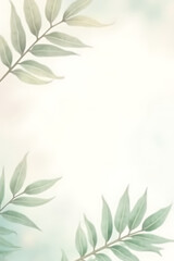 Aufkleber - Delicate tropical leaves on a soft white background with subtle pastel colors creating a serene and calming atmosphere._00001_