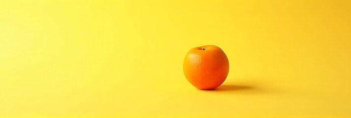 Poster - Colorful orange fruit displayed on a soft yellow pastel background evokes concepts and ideas about healthy eating habits naturally._00002_