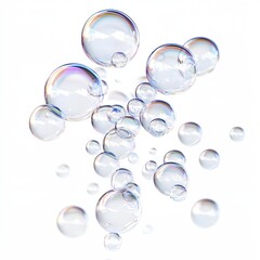 Poster - A bunch of bubbles floating in the air