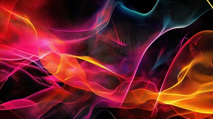 Wall Mural - A digital background filled with flowing lines and abstract data points, symbolizing the concept of innovation.