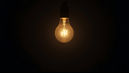 Poster - A glowing light bulb in a dark space can spark creativity and inspire new ideas freely._00001_