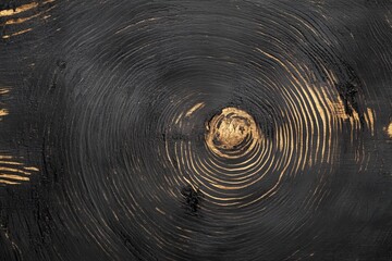 Poster - Charred blackened wood texture with intricate patterns and rough surface details from a burned tree