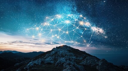 Poster - Explore constellations milky way visual representation cosmic environment celestial viewpoint engaging concept