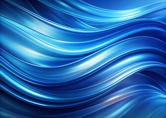 Poster - Abstract Blue Background with Smooth Curving Lines for Modern Product Photography and Creative Design Use, Ideal for Technology and Artistic Themes in Stock Imagery
