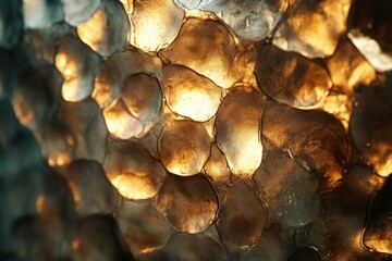 Poster - Unique hammered gold texture displays captivating uneven surface and warm reflections across its metallic finish
