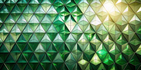 Poster - Abstract Geometric Pattern Featuring Silhouette Photography of Green and White Triangles Creating a Modern Artistic Design for Backgrounds or Textures