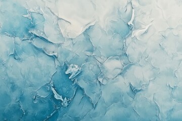 Poster - Intricate texture of ice-like glass with visible frozen cracks and shades of blue and white