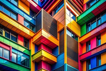 Poster - Abstract Minimalist Chaos: Colorful Modern Architecture Photography