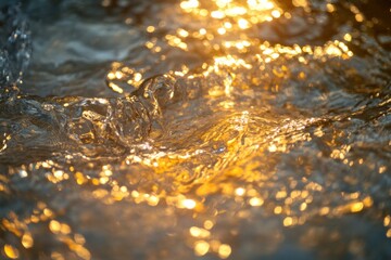 Poster - Liquid gold splashes frozen in mid-air displaying shimmering textures and vibrant reflections