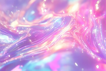 Poster - Captivating texture of liquid holographic paint reflecting vibrant colors in a mesmerizing pattern
