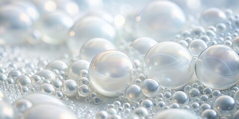 Poster - Abstract White Bubbles Swirls Minimalist Photography Background Texture Design