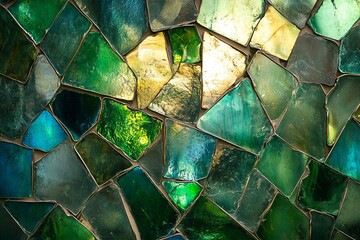 Aufkleber - Intricate texture of polished copper with an aged patina highlighting shades of green and gold blends