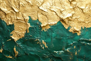 Poster - Textured surface of weathered antique gold with turquoise sheen exhibits vintage charm and elegance