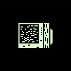 Poster - Retro TV pixel art icon, emoji. 1-bit. Design for logo game, sticker, web, mobile app. Isolated abstract vector illustration.