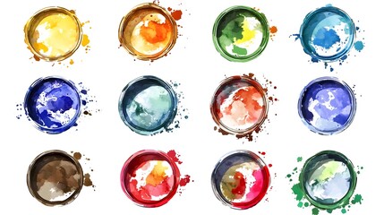 Poster - Artistic studio watercolor palette a vibrant digital exploration