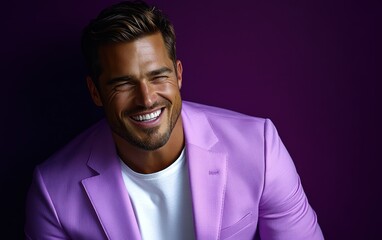 Confident businessman with a suit and a smile in a studio background, He looking at the camera