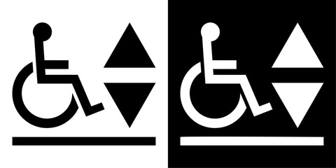 Poster - ofvs763 OutlineFilledVectorSign ofvs - wheelchair lift vector icon . access sign . disabled person . isolated transparent . outline and filled version . AI 10 / EPS / PNG . g12109