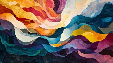 Poster - Dynamic waves of colorful tones displaying artistic fluidity in an abstract environment