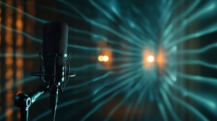 Poster - Recording session in a serene studio sound engineering calm environment creative viewpoint high-quality atmosphere