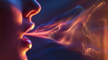 Aufkleber - Dynamic sound wave visualization artistic display studio setting high-definition imagery vibrant colors abstract concept