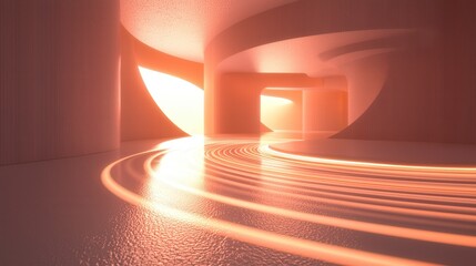 Aufkleber - Glowing resonance visualization abstract space digital artwork contemporary environment artistic viewpoint