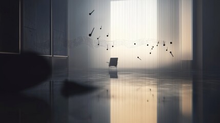 Poster - Elegant visualization of rhythmic speech modern studio digital art minimalistic environment abstract viewpoint